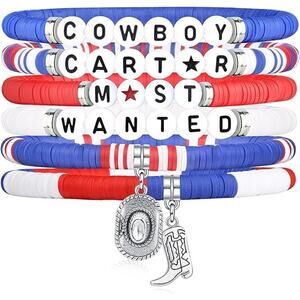 Cowboy Stackable Beaded Bracelets Cowboy Carter County Western Hat Boots Charms